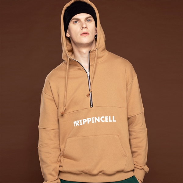 Trippin half zip up hoodie (beige)    ĵ ĵƼ