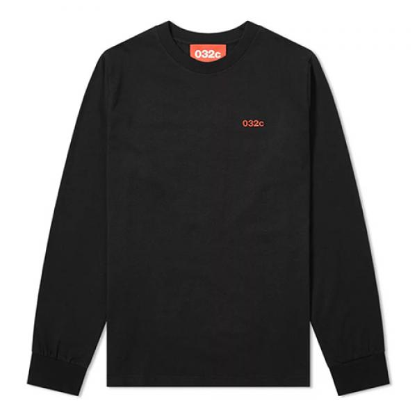 CLASSIC EMBROIDERED LOGO LS TEE-BLACK