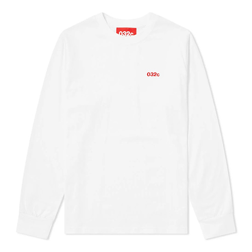 CLASSIC EMBROIDERED LOGO LS TEE-WHITE