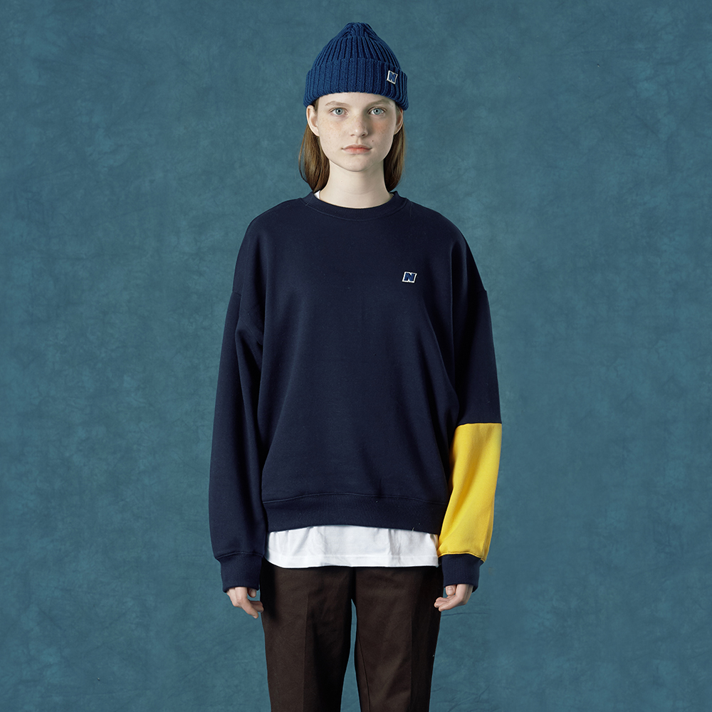 Color block sweatshirt-navy