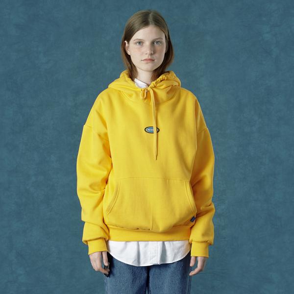 Rubber logo hoodie-yellow