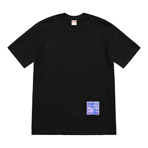MIDDLE FINGER TO THE WORLD TEE-BLACK