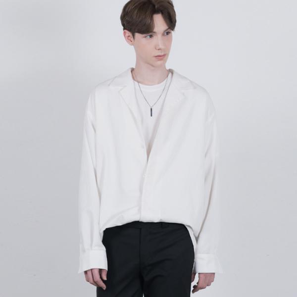 [ ¼/The Rose  ] IVORY WHITE Oversized Opencollar Silket Shirts