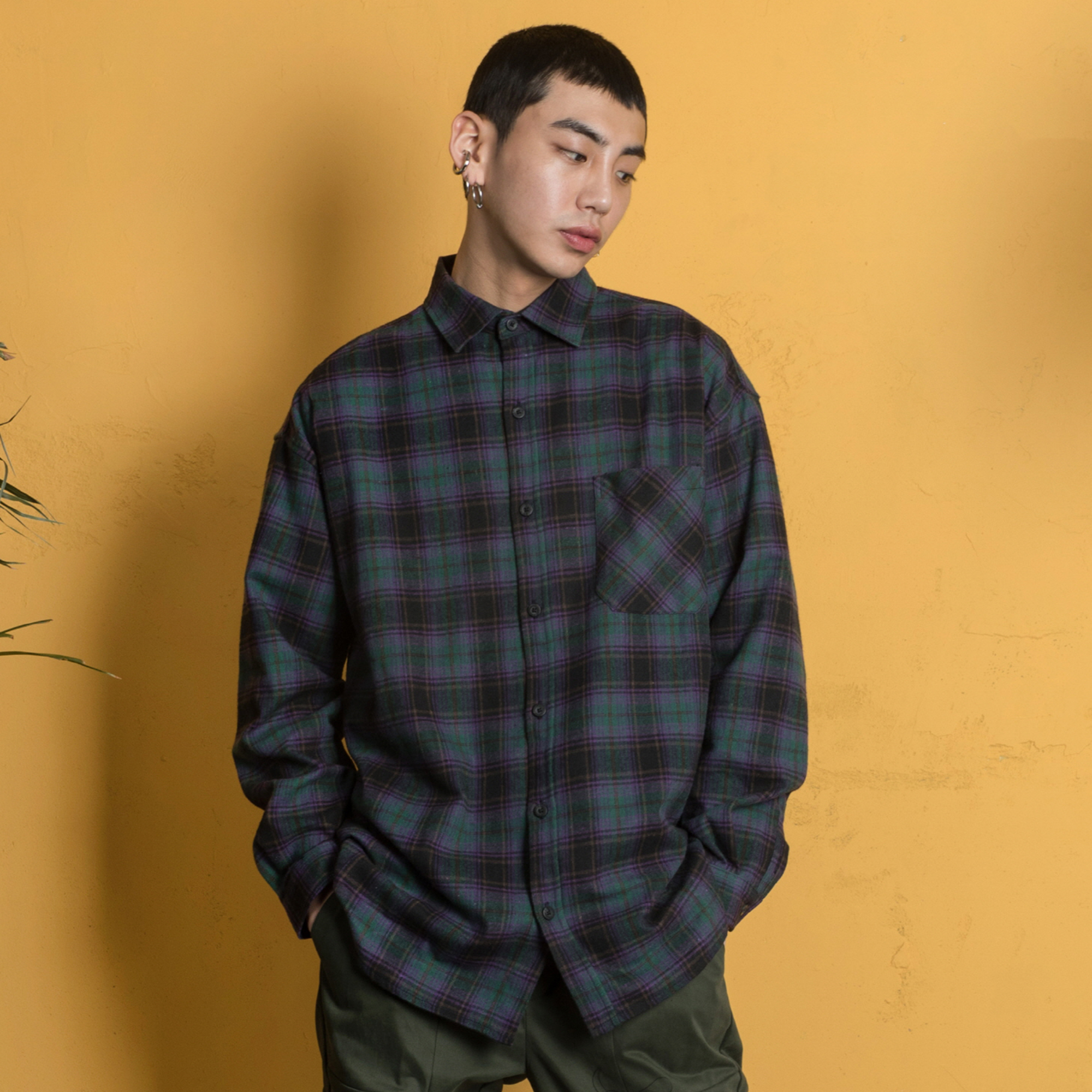 Archive flannel shirts (purple green)