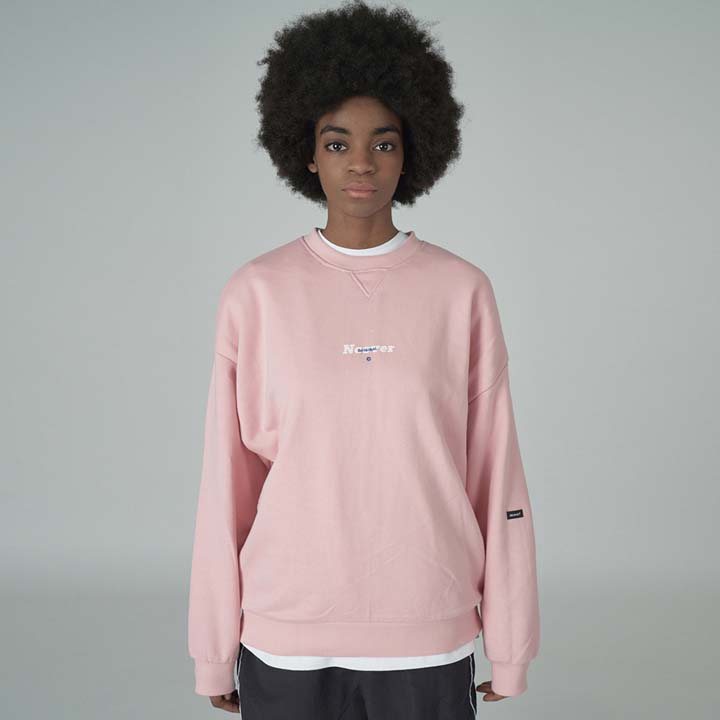 Overlap sweatshirt-pink