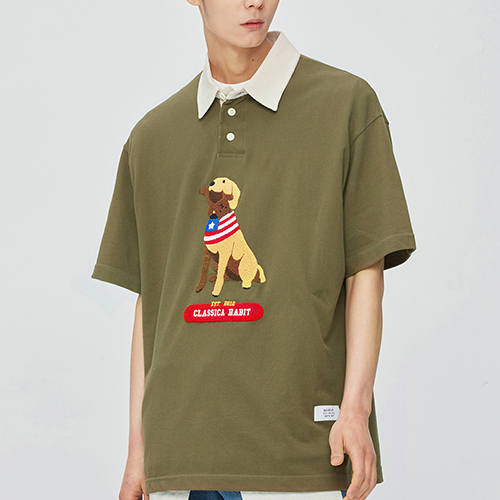 Retriever Rugby Collar-Tee_olive