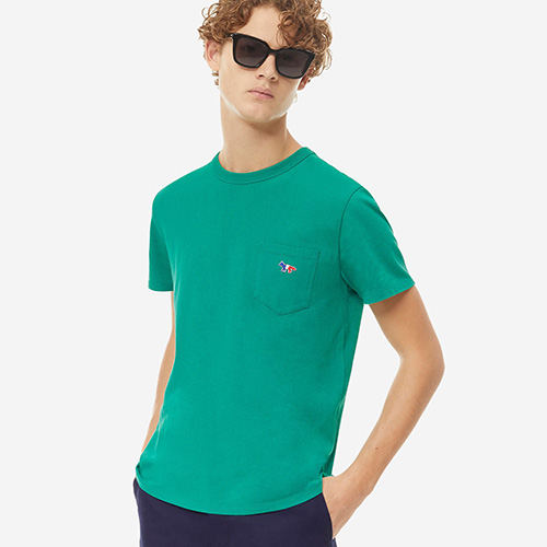TRICOLOR FOX PATCH TEE-GREEN