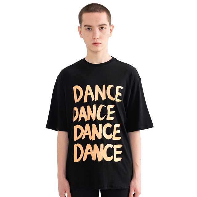 "DANCE" Over fit T-Shirt Black