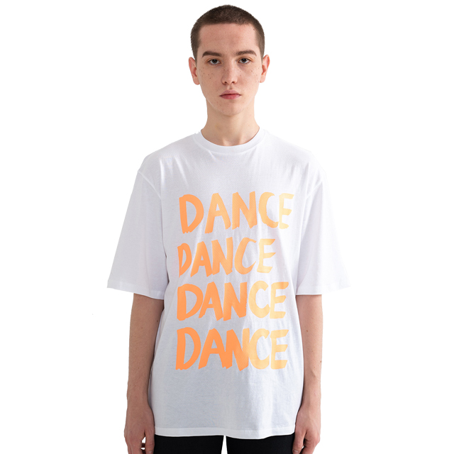 "DANCE" Over fit T-Shirt White