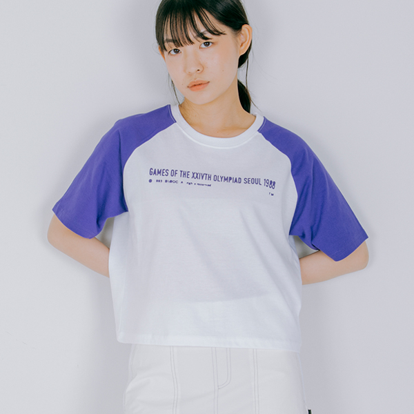 Olympiad Printing Short Sleeve Raglan t-shirt_purple