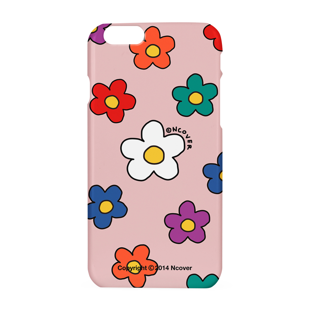 Big flower dot case-pink