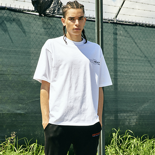 [COVERMENT]Basic Logo Graphic Print Over-Fit T-Shirts_White