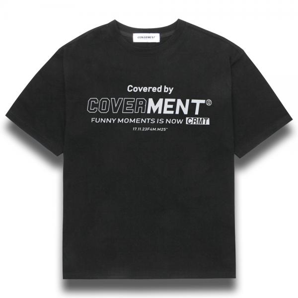 [COVERMENT]Big Logo Graphic Print T-Shirts_Black