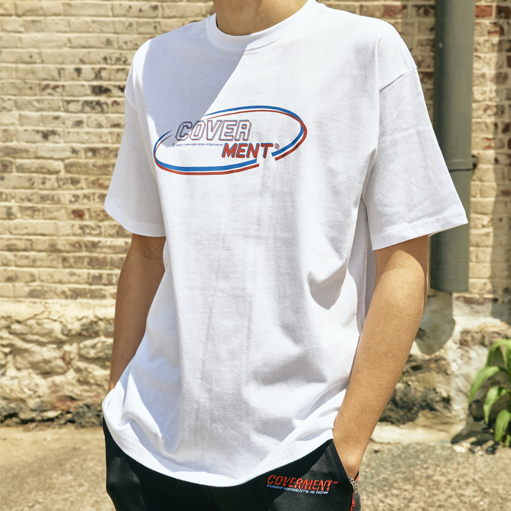 [COVERMENT]Classic Round Logo Print Over-Fit T-Shirts