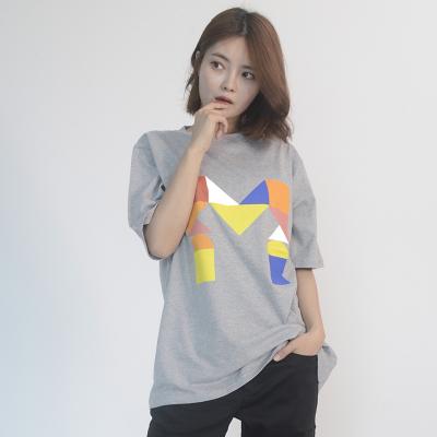 (UNISEX) Colorful M Logo Short Sleeve T-shirt (GREY)
