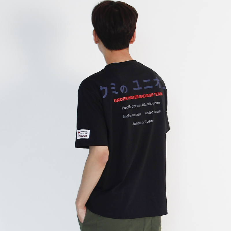 (UNISEX) Underwater Guard Short Sleeve T-shirt (BLACK)
