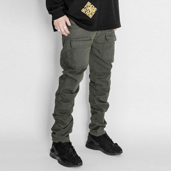 2019 Front Cargo Pants Military Green Slim Fit