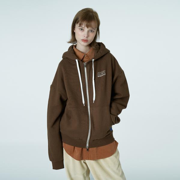 Ncv logo hoodie zipup-brown