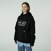 [L]Curve rectangle logo hoodie-black