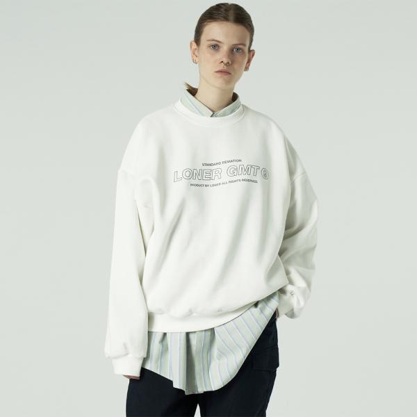 [L]Center gmt line sweatshirt-white