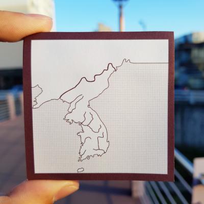 한국 지도가 그려진 공부하기 쉬운 포스트잇 레드타입