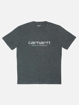 (I017144)WIP S/S SCRIPT T-SHIRT-DARK GREY HEATHER