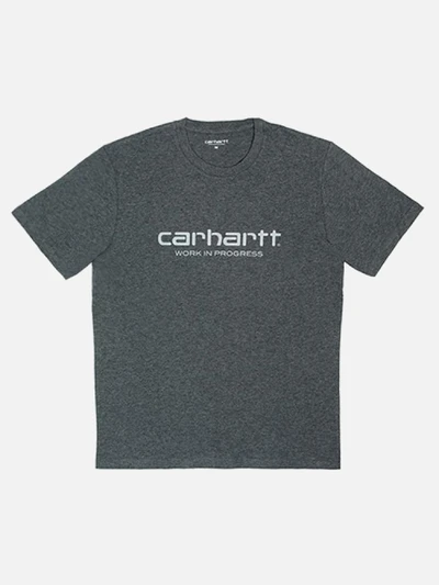 (I017144)WIP S/S SCRIPT T-SHIRT-DARK GREY HEATHER