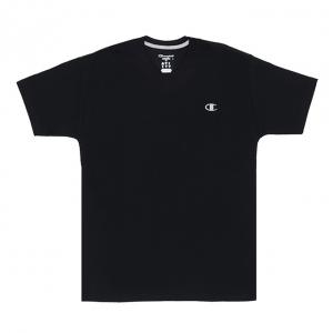 가슴로고 V넥 반팔티 BLK