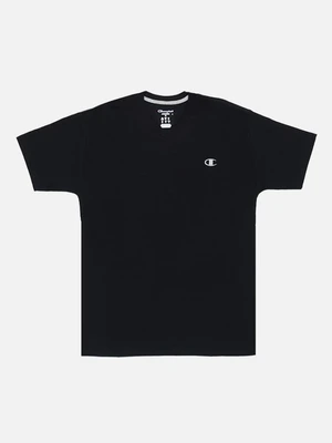 가슴로고 V넥 반팔티 BLK