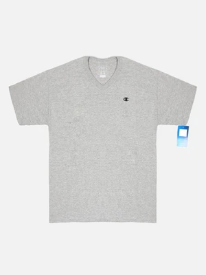 (T4651) 가슴로고 V넥 반팔티 OXFORD GRAY