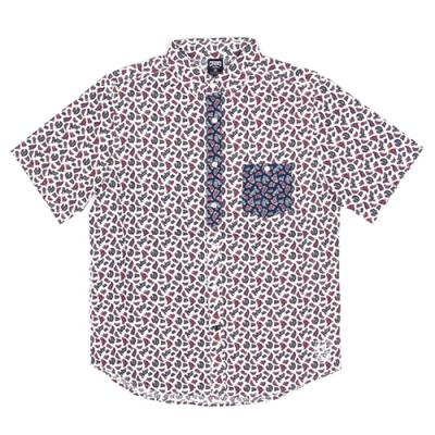 ELITE PAISLEY WOVEN SS SHIRT-WHT (0204)