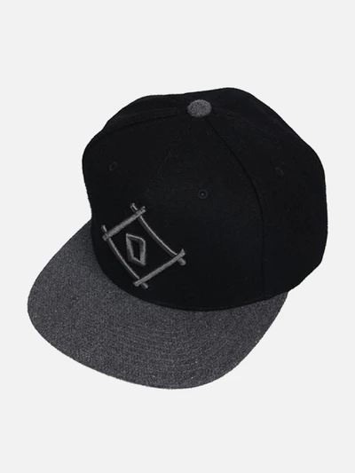 STICK BALL SNAPBACK HAT-BLACK