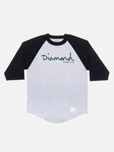 OG SCRIPT RAGLAN - GRY/BLK