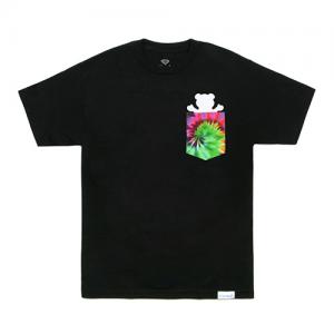 TIE DYE POCKET TEE-BLK