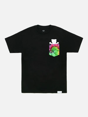 TIE DYE POCKET TEE-BLK
