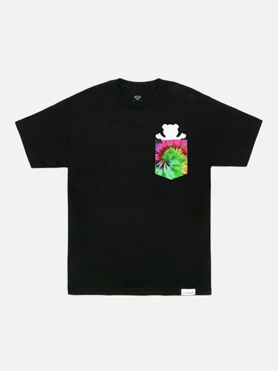 TIE DYE POCKET TEE-BLK