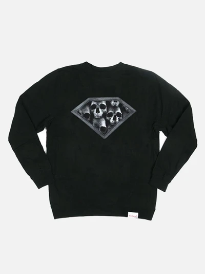 DIAMOND SKULLS CREWNECK-BLK