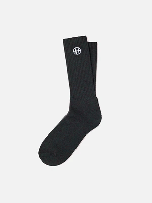 HEATHERED CIRCLE H CREW SOCK-JADE