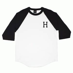 CLASSIC H RAGLAN-WHT/BLK (BLK PRINT)