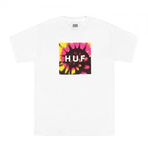 TIE DYE BOX LOGO TEE-WHT