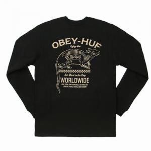 HUF X OBEY RAT RACE CREW-BLK