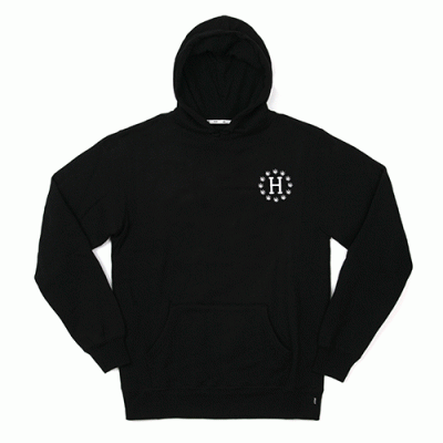 HUF X HIGH TIMES STASH POCKET HOOD-BLK