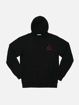 TRIPLE TRIANGLE PULLOVER FLEECE-BLK(print-red)