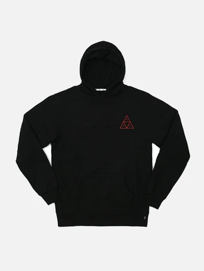 TRIPLE TRIANGLE PULLOVER FLEECE-BLK(print-red)