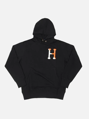TWO TONED CLASSIC H PULLOVER HOOD-BLK