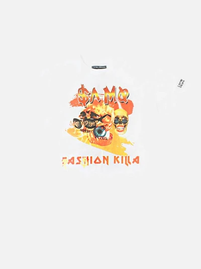 SKULL PFASSHION KILLA T-SHIRT-WHITE