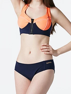PURA CROP NEOPRENE BIKIN (TOP)I-NAVY-PEACH