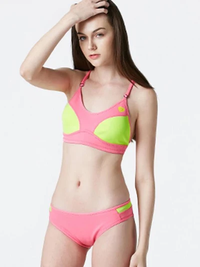 TROPIC NEOPRENE BIKINI (TOP)-PINK-N.YELLOW