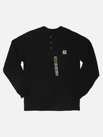 (K128) 워크웨어 포켓 헨리넥 긴팔티 BLACK