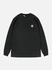 (K126) 워크 포켓 긴팔티 BLACK
